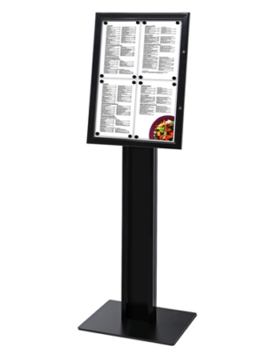 Menüüalus LED valgusega sisetingimustesse ja kaetud välistingimustesse must